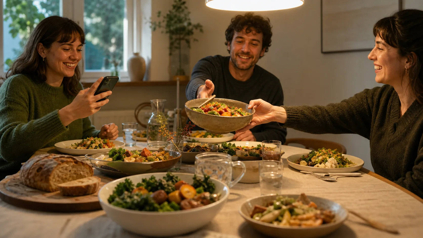 full-width image: Talorie at the dinner table